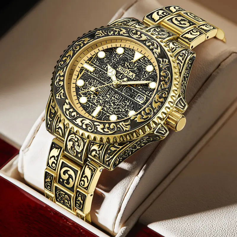 ONOLA Retro Luxury Men Watch Business Night Light Calendar Waterproof Watch Men Relogio Masculino