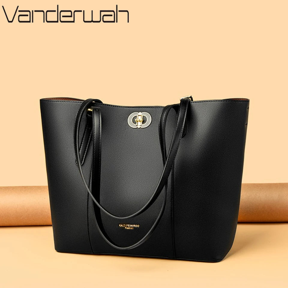 High Quality Solid Color Handbags Women Bags Designer soft PU Leather Shoulder Bag High Capacity Shopping Tote Top Handle Bags