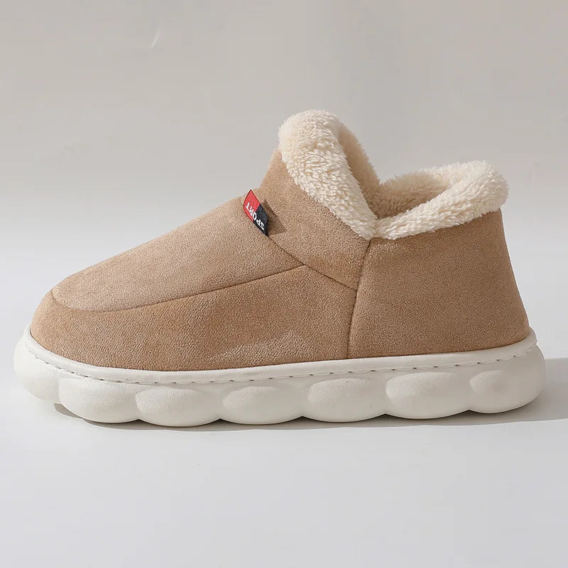 Evshine Winter Plush Cotton Shoes For Women Indoor Cozy Soft Sole Fur Slides Outdoor Fuzzy Ankle Boot Warm Fluffy House Slippers