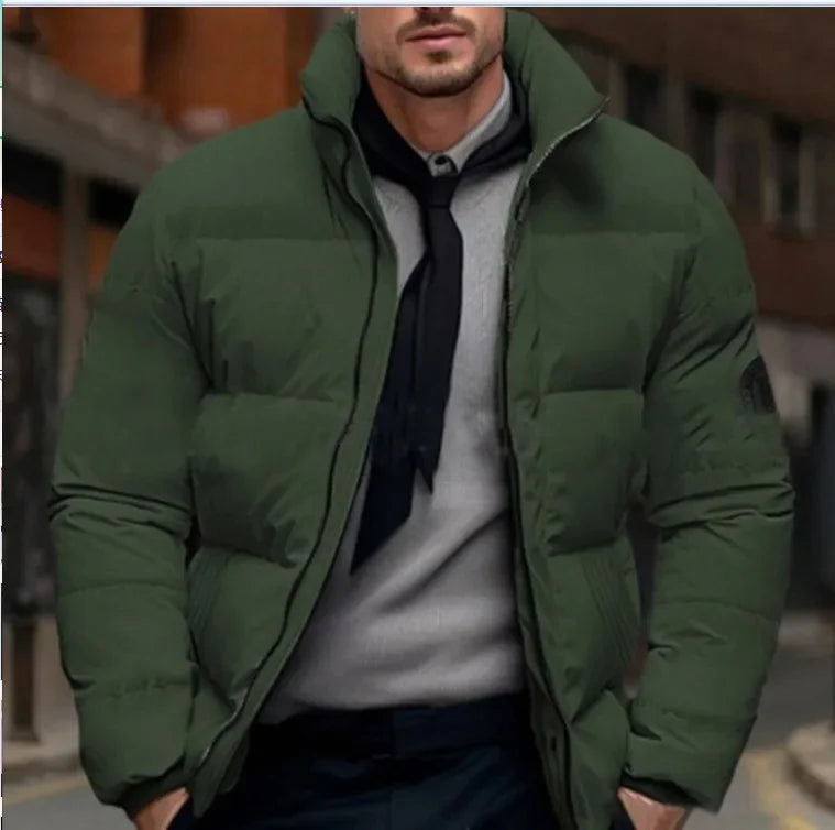 Thickened Casual Men's Cotton Jacket European Size Labelled Bread Coat Large Size Loose Fit Autumn Winter Outerwear