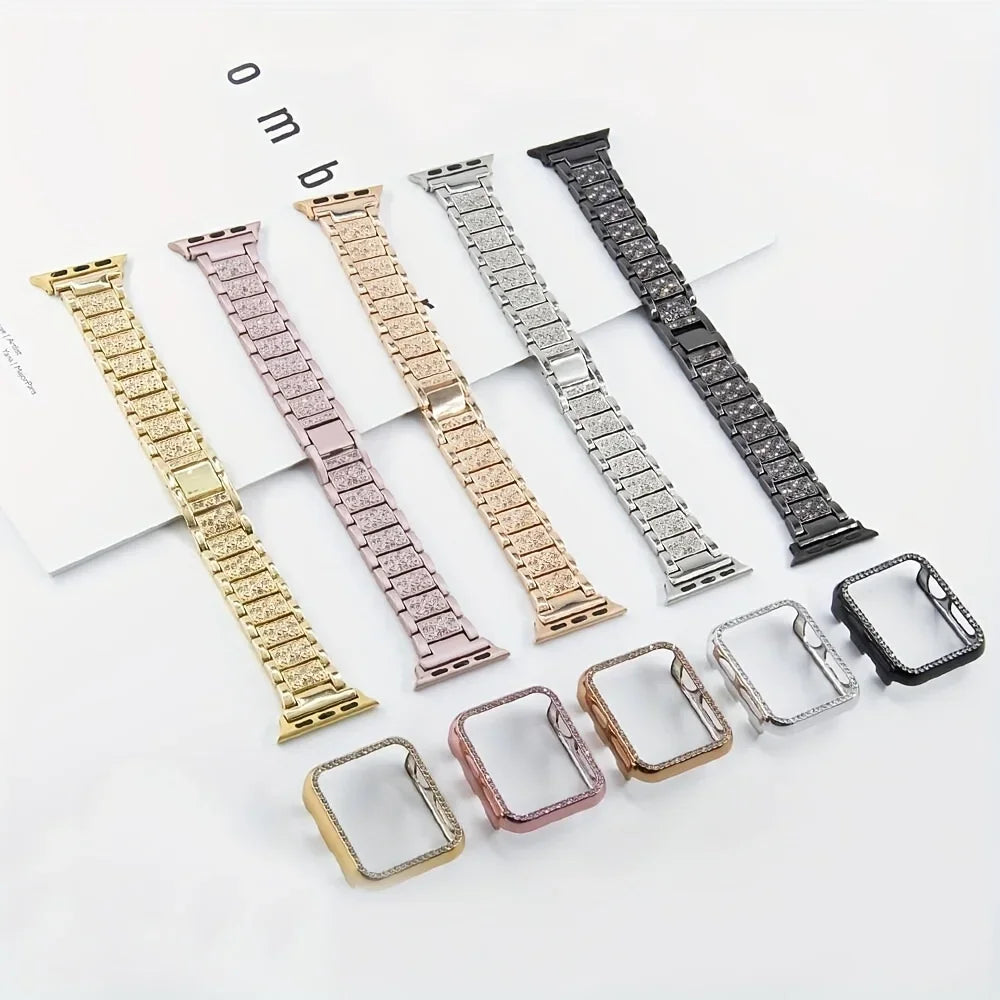 Girl Metal Strap + Case For Apple Watch Band Ultra Bracelet Wristband for iwatch Series 11 10 9 8 7 6 5 4 46mm 40 41 42mm Women