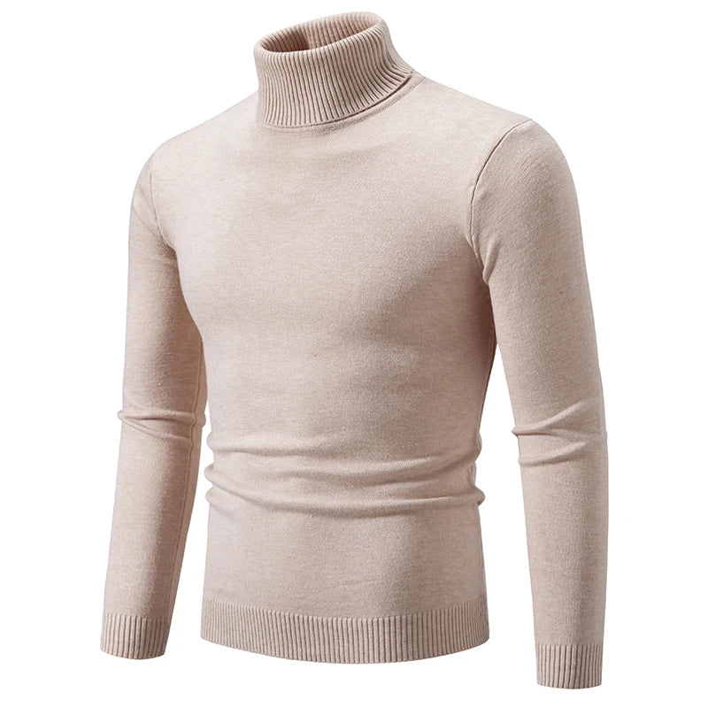 New Winter Turtleneck Thick Mens Sweaters Casual Turtle Neck Solid Color Quality Warm Slim Turtleneck Sweaters Pullover Men