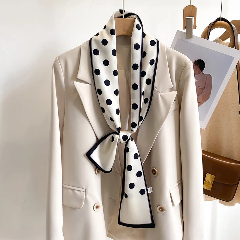 50 Color New Women Silk Feel Printed Design Scarf Shawl Fashion Luxury Long Narrow Small Silk Scarves Ladies Headband Headscarve