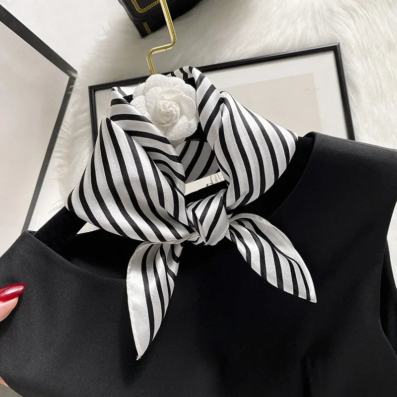 Scarf 100% Silk Bandana Women Square Scarves Wrap Kerchief Mulberry Spring Fashion Luxury High Quality Headband Hijab Shawls