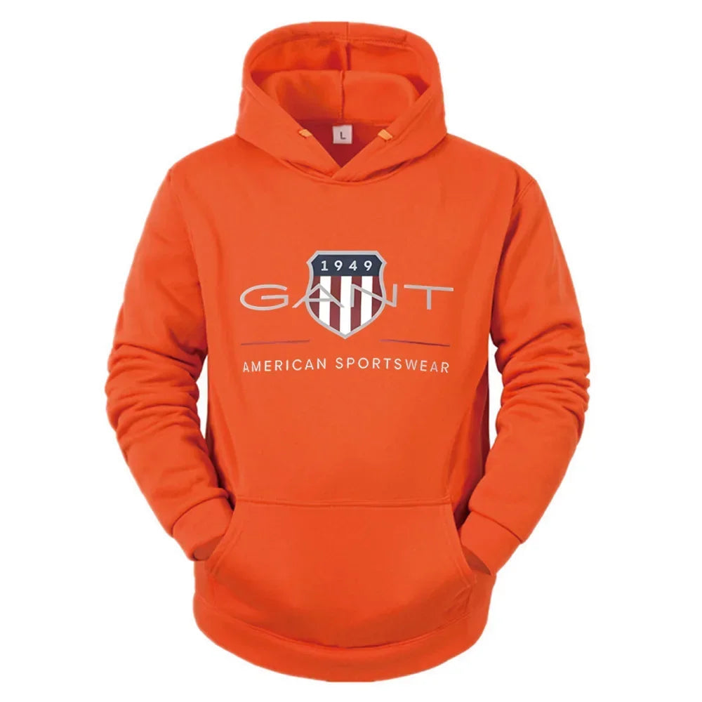 2025Solid Color Men's Hoodie Warm Men's Sweatshirt Fashion Street Casual Men's Loose Cool Sa 1949 Printed Pullover Brand Hoodie