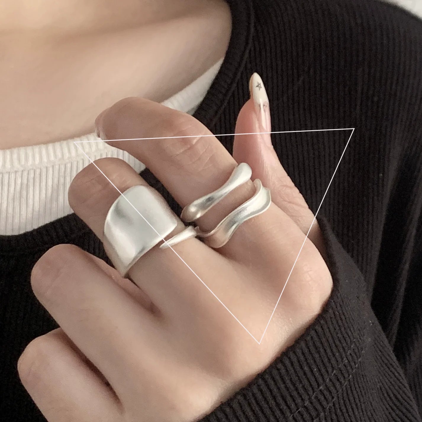 VENTFILLE 925 Sterling Silver Flower Lace Ring Korean Fashion Opening Inlaid CZ Adjustable Rings Valentine's Day Gift