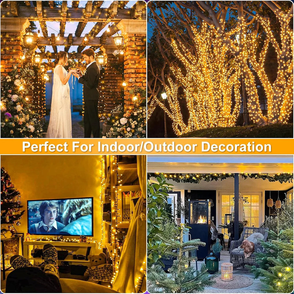 100M 100-800LEDs Outdoor LED Fairy String Lights Christmas Lights For Garland Wedding Party Holiday Garden Lamps Holiday Decor