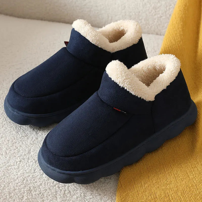 Evshine Winter Plush Cotton Shoes For Women Indoor Cozy Soft Sole Fur Slides Outdoor Fuzzy Ankle Boot Warm Fluffy House Slippers