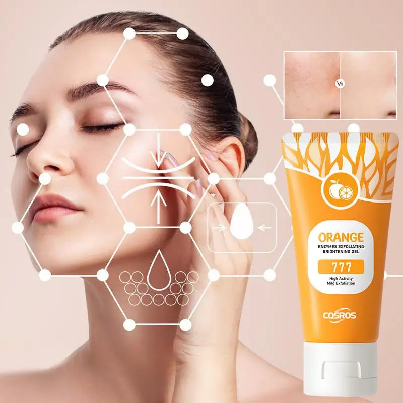 50g Orange Exfoliating gel for facial body scrub skin cleaning Gentle Orange Facial Scrub Body Cleansing Gel Dead Skin Remover