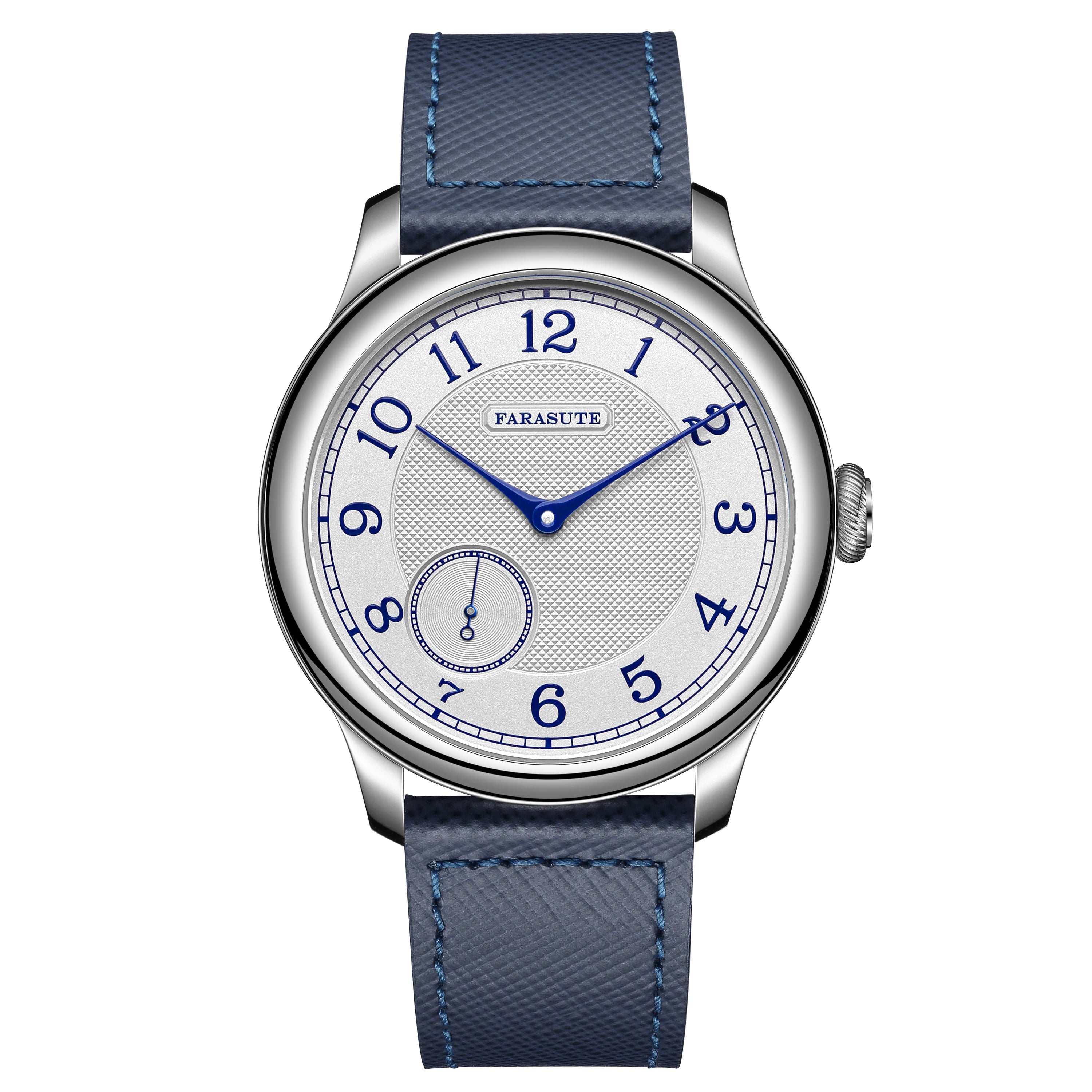 FARASUTE NEW Machinery Men Watch Salmon Dial St17 Manual Mechanical Watch Small Second Vintage Bonklip Bracelet