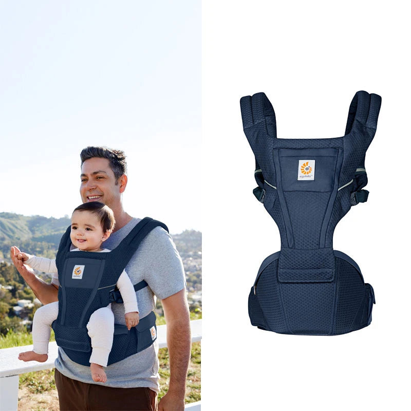 Ergobaby All Carry Positions Breathable mesh baby carrier, enhancing lumbar support and airflow (7-45 pounds)