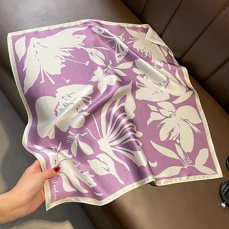 Scarf 100% Silk Bandana Women Square Scarves Wrap Kerchief Mulberry Spring Fashion Luxury High Quality Headband Hijab Shawls