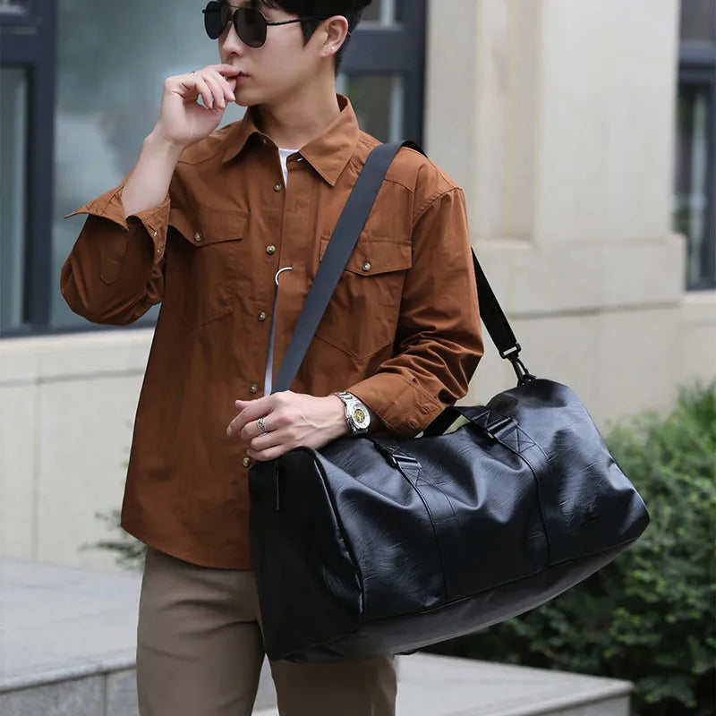 Golf Boston Bag Golf Clothing Bags Travel Business Handbag Large-capacity Crossbody Handbag Soft PU Leather Sports Fitness Gifts