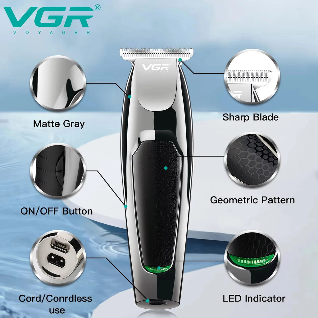 VGR Hair Clippers Professional Barber Clippers Rechargeable Haircut Trimmer Cordless Electric Zero Cutting Machine for Man V-030