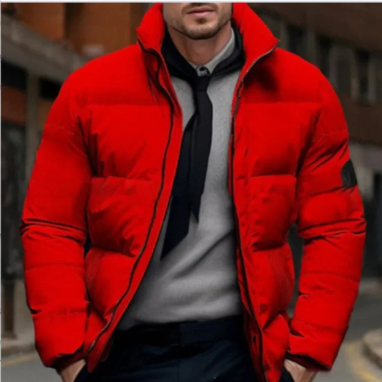 Thickened Casual Men's Cotton Jacket European Size Labelled Bread Coat Large Size Loose Fit Autumn Winter Outerwear