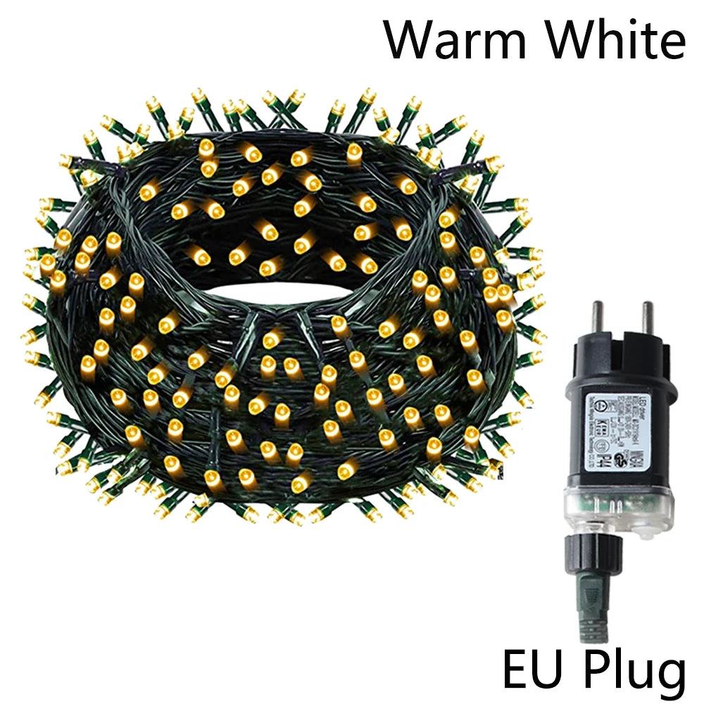 100M 100-800LEDs Outdoor LED Fairy String Lights Christmas Lights For Garland Wedding Party Holiday Garden Lamps Holiday Decor