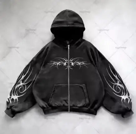 American Retro Harajuku Leopard Print Reversible Zipper Jacket Women Streetwear Trendy Casual Autumn and Winter Warm Plush Coat