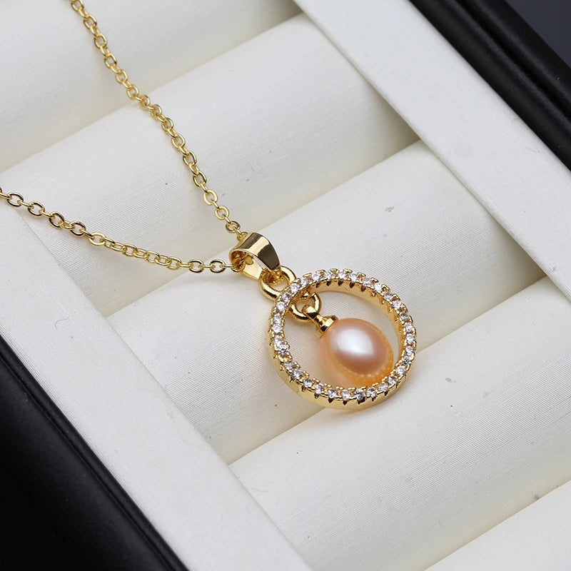 Mila Necklace, a beautiful cultured natural freshwater pearl necklace, white gold plated pearl pendant for weddings, luxurious