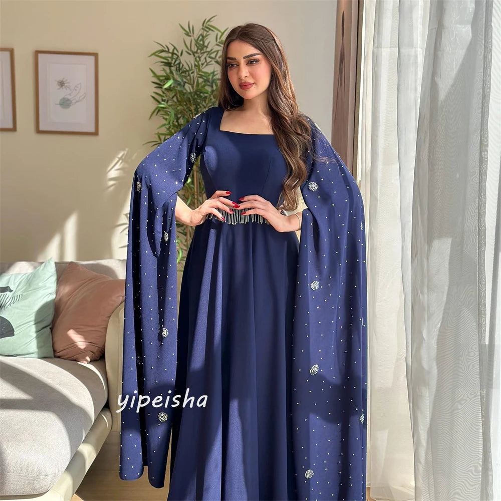 Customized      s Tassel Beading Beach A-line Square Neck Bespoke Occasion Gown Long es