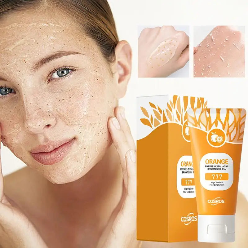 50g Orange Exfoliating gel for facial body scrub skin cleaning Gentle Orange Facial Scrub Body Cleansing Gel Dead Skin Remover