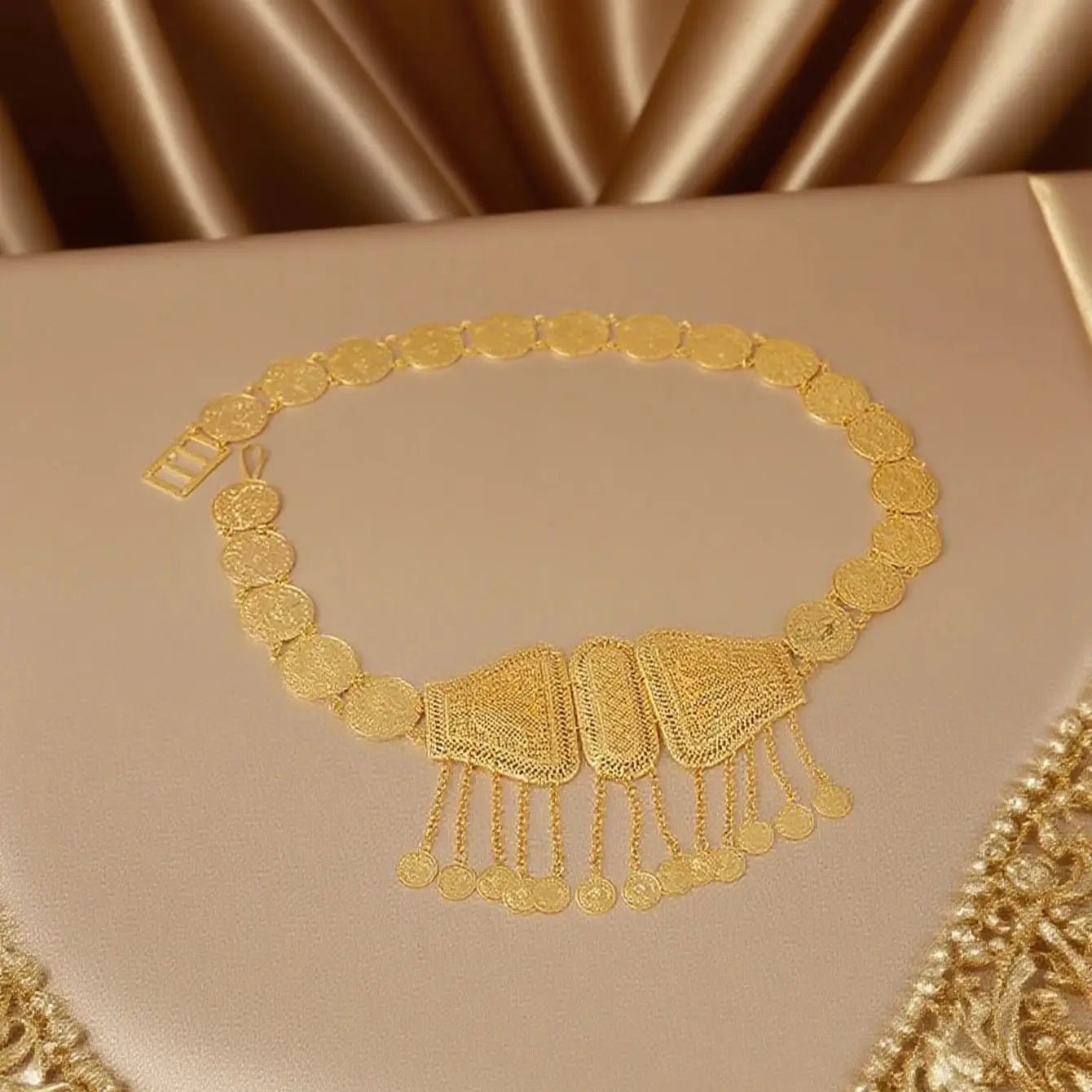 Turkish kurdish women belt gold plated arab middle east coin chain belts festival wedding costume jewelry