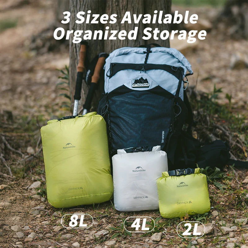 Naturehike 2L/4L/8L Compression Bag Swimming Waterproof Dry Bag Expend Small Lighweight Dry Bag for Kayaking Fishing Rafting