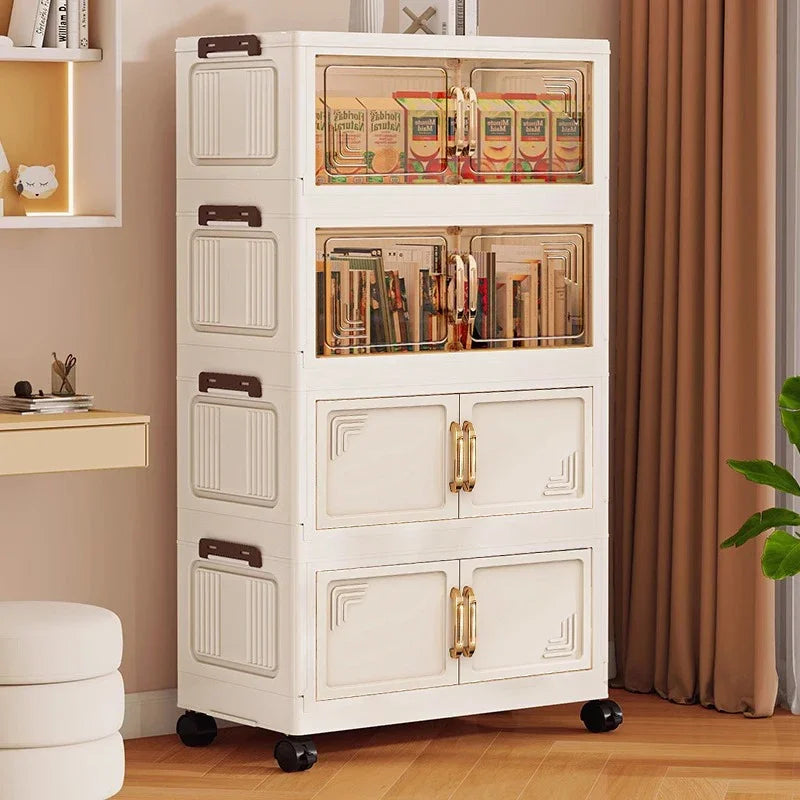 45/55/65cm Length Multifunction Storage Cabinet Large Capacity Foldable Easy-to-Install Storage Box Dustproof Wardrobe