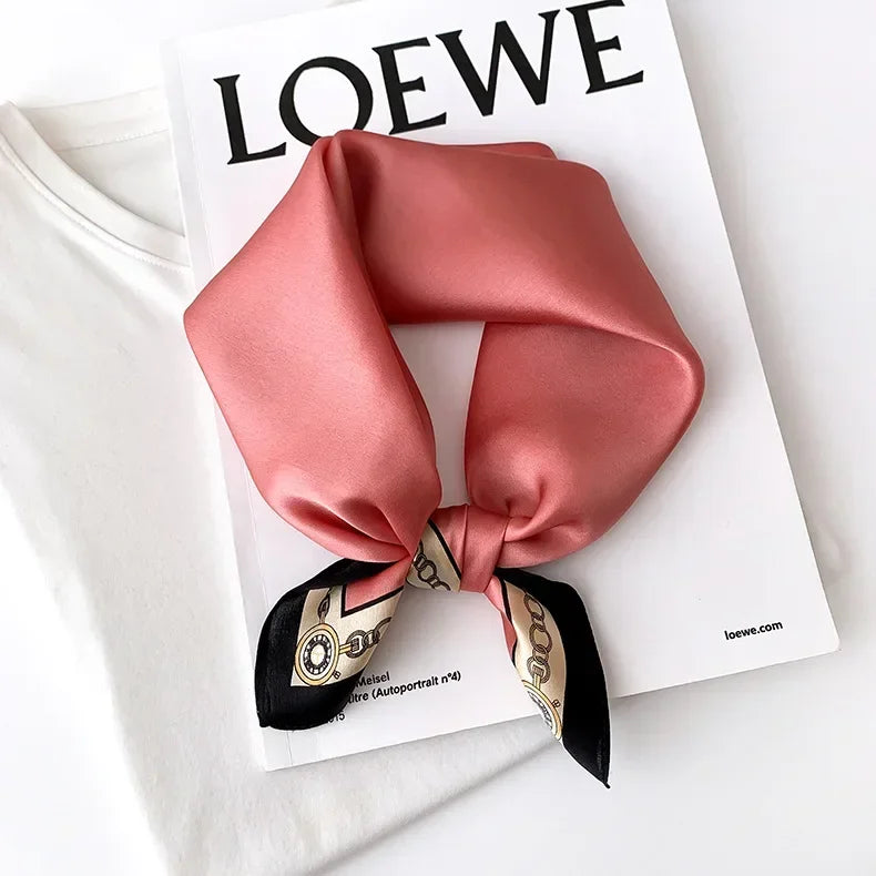 Scarf 100% Silk Bandana Women Square Scarves Wrap Kerchief Mulberry Spring Fashion Luxury High Quality Headband Hijab Shawls