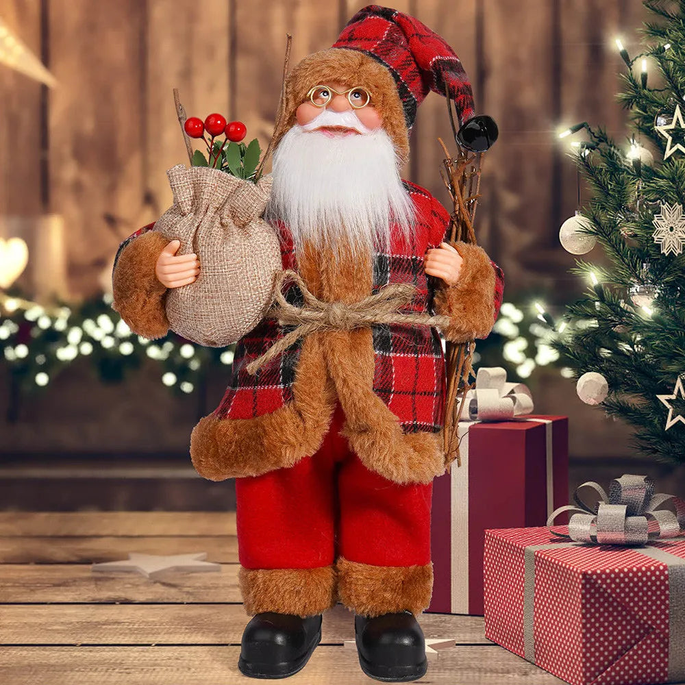 32cm Christmas 12 Inches Santa Claus Standing Posture Doll Festival Party Santa Claus Decoration Ornament