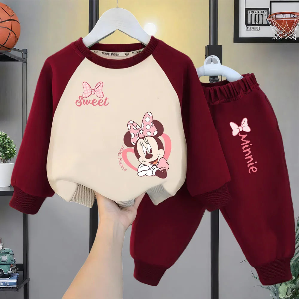 Spring/autumn Baby Girls Casual Sweatshirt Sets Kids O Neck Spliced Long Sleeve Hoodies and Trousers 2pcs Children Sweatpant Set