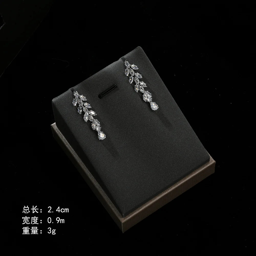 4pcs Bridal Jewelry Sets For Wedding Zirconia CZ Saudi Dubai Indian Necklace Earring Bracelet Set For Women Party Prom Jewelley