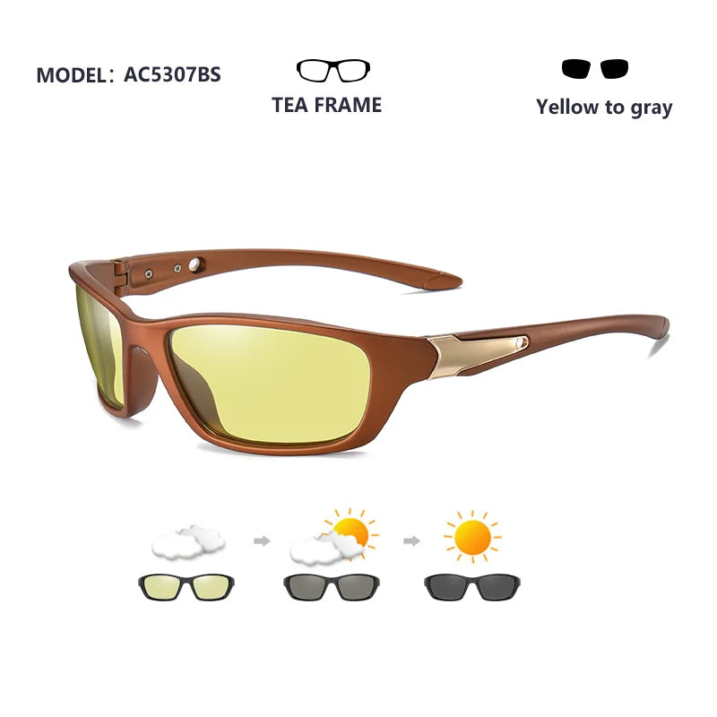 LIOUMO Outdoor Sports Cycling Sunglasses Men Polarized Photochromic Driving Glasses Male Day Night Vision Goggles lentes de sol