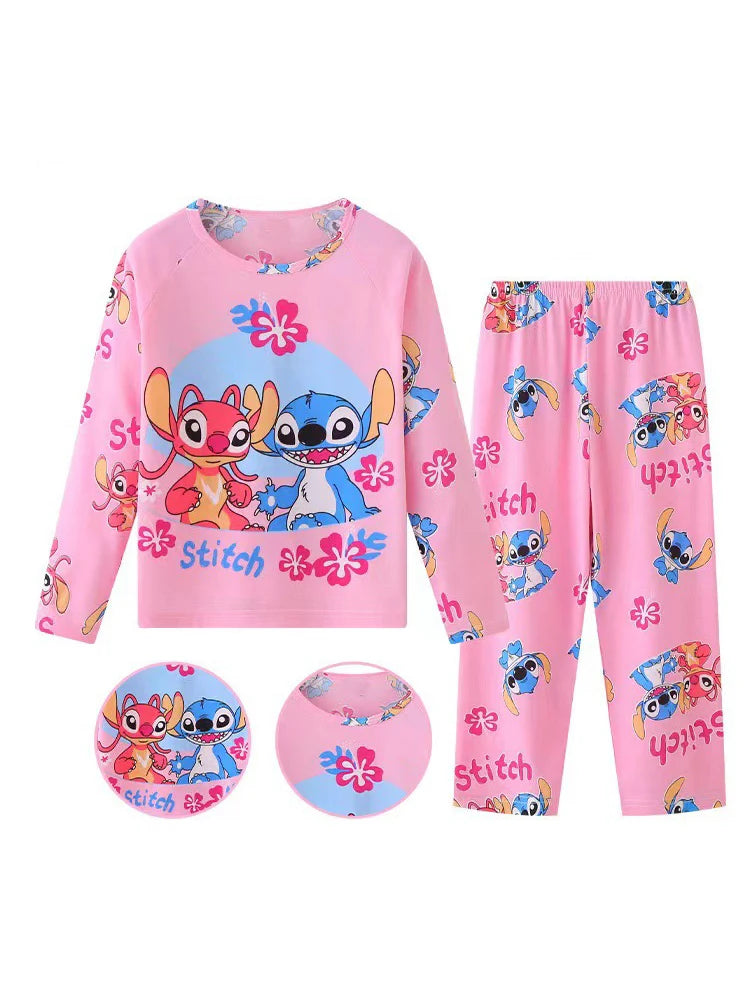 New Girls Pajamas Anna Elsa Clothing Sets Kids Long Sleeve +Pant 2Piece Children Home Clothing Girl Nightgown