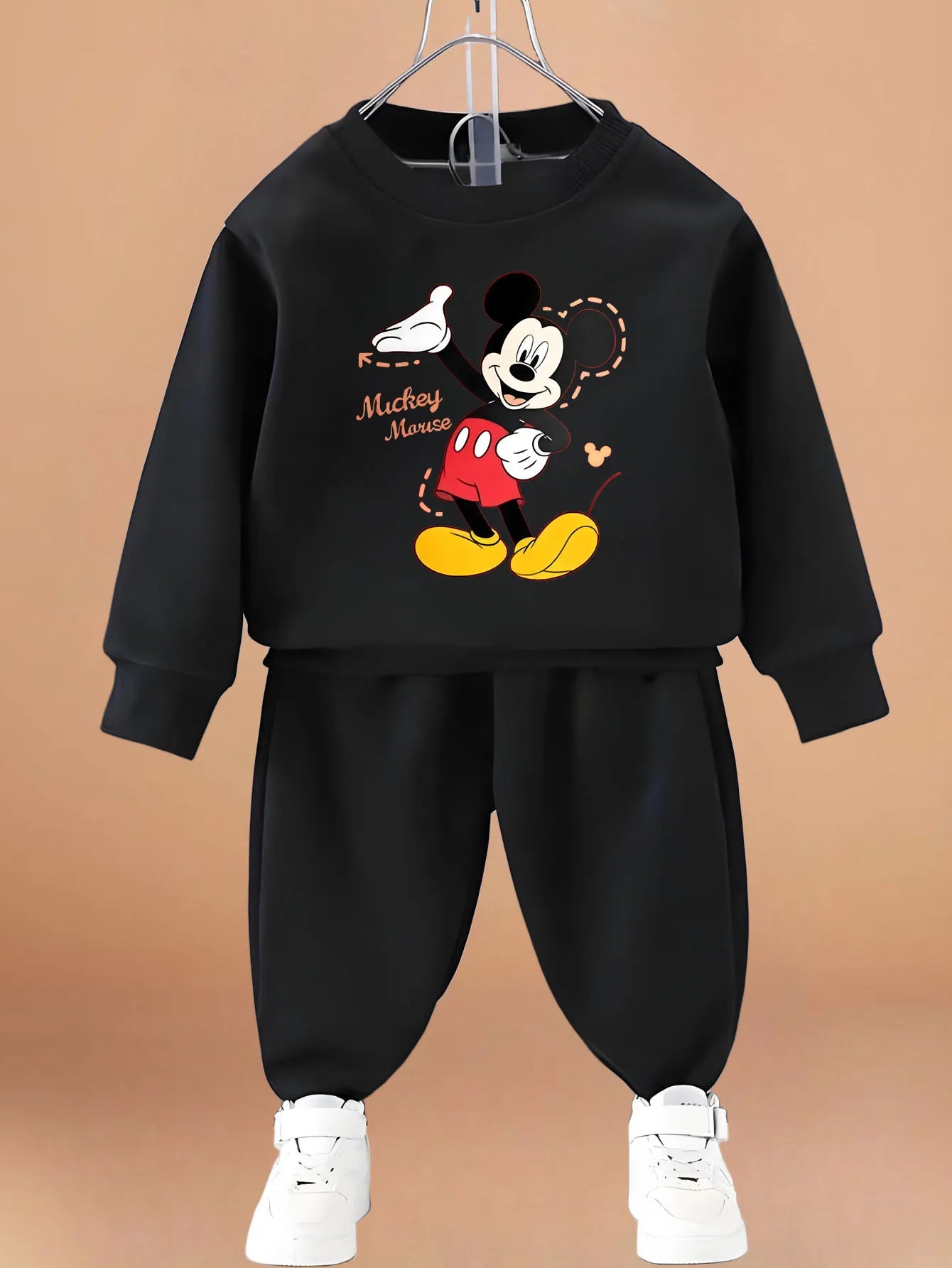 Spring Autumn Mickey Printed Children Casual Sweatshirt Sets Kids O Neck Pullover and Pant Two Piece Set Baby Boys Hoodies Set