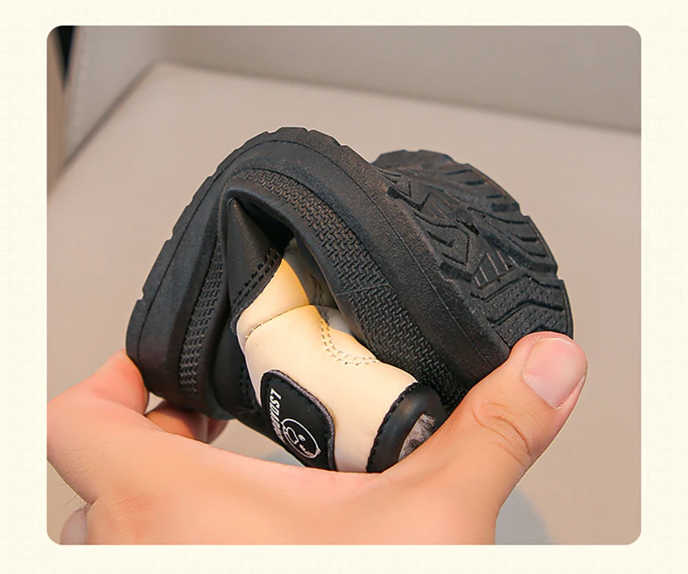 NO GLUE Winter Plush Snow Boots For Children Thick Warm Boy's Girl's Cotton Shoes Waterproof Kid's Winter Boots Velvet Shoe