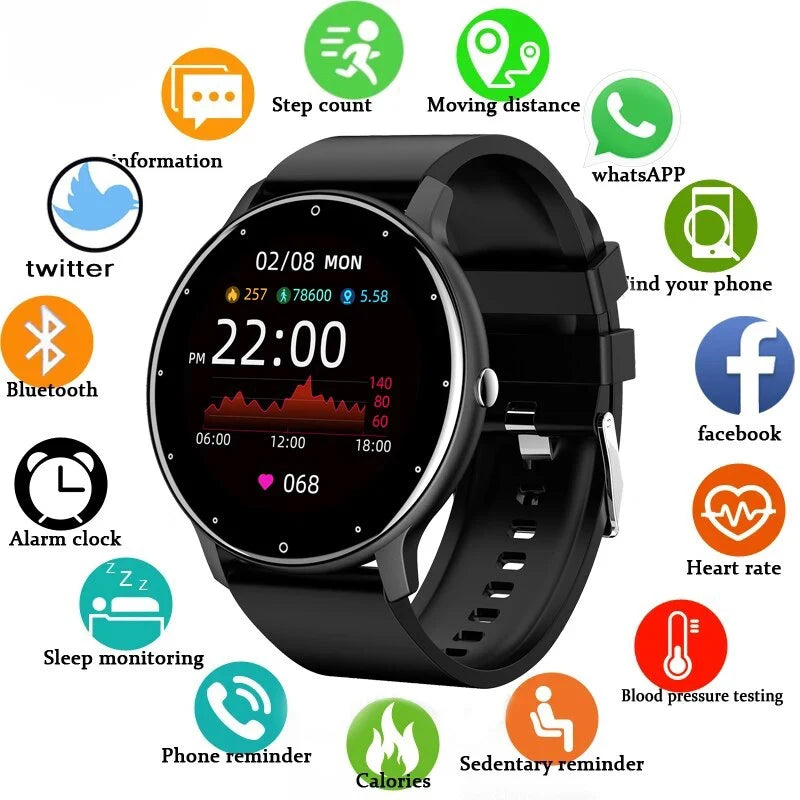 LIGE Smart Watch Women Men Full Touch Screen Bluetooth 5.2 Call Waterproof Watches Sports Fitness Tracker Factory IP67 ZL02 New