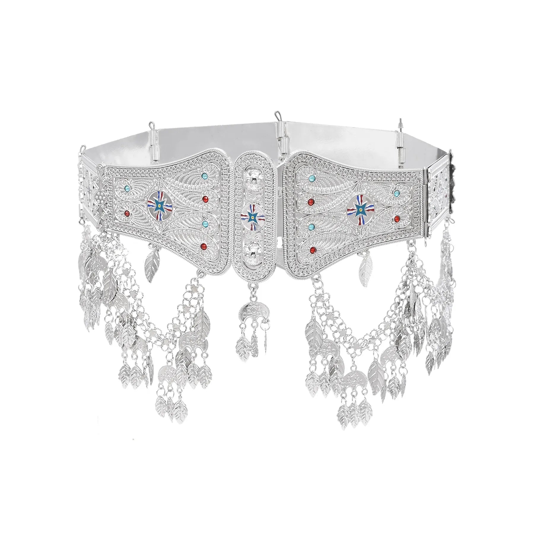 Indian Arab Metal Waist Chain Large French Coin Waist Belt Carved Flower Belly Chains Algeria Traditional Holiday Party Jewelry