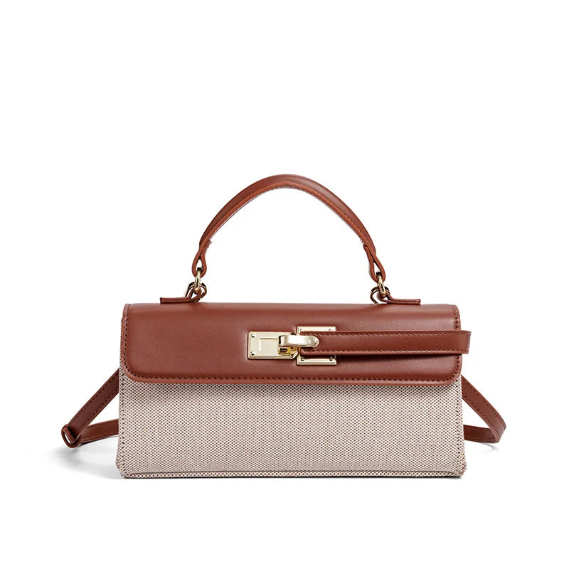 Luxury Brand Women Lock Bag Popular Retro Fashion Shoulder Bag Simple Versatile Crossbody Bag High Quality Square Bag Handbag