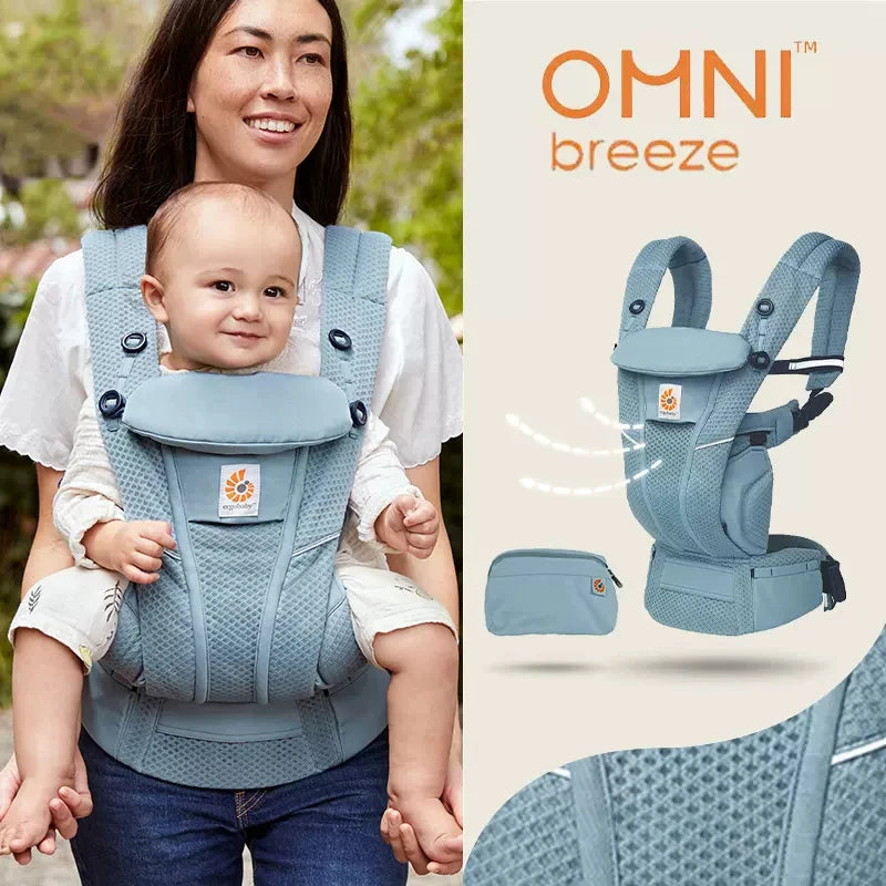 Ergobaby All Carry Positions Breathable mesh baby carrier, enhancing lumbar support and airflow (7-45 pounds)