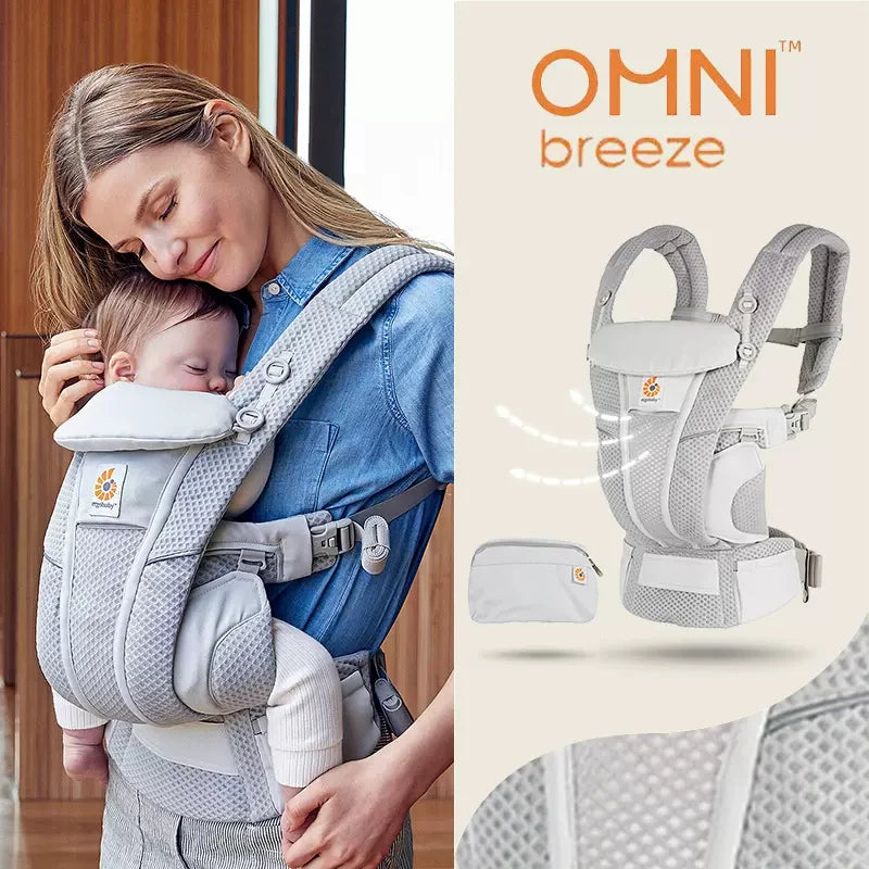 Ergobaby All Carry Positions Breathable mesh baby carrier, enhancing lumbar support and airflow (7-45 pounds)