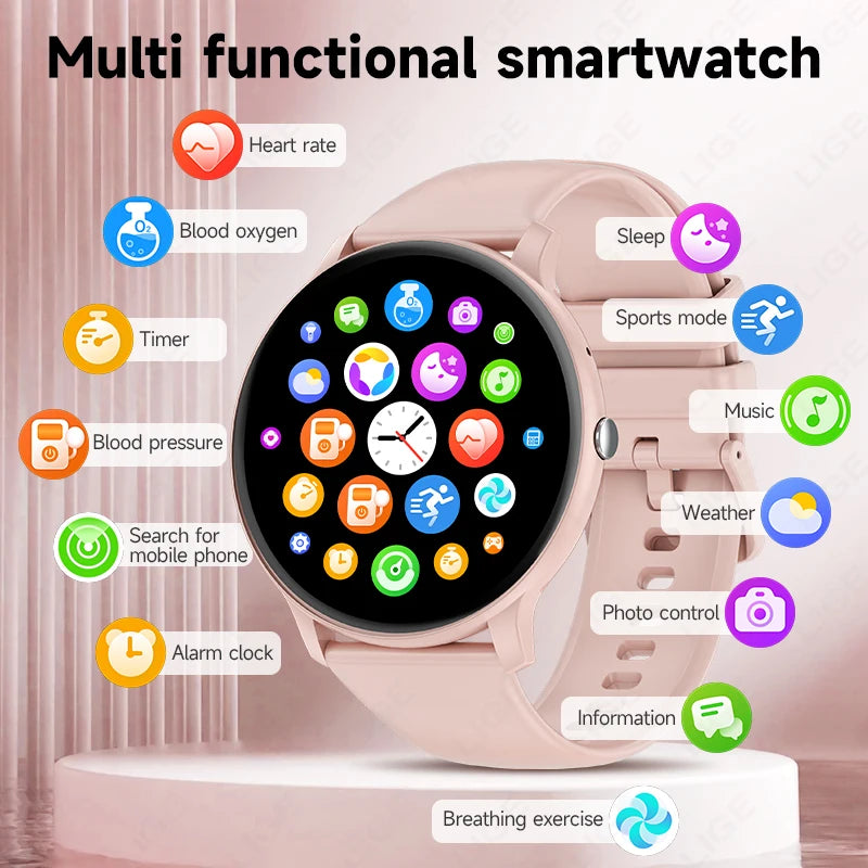 LIGE Smart Watch Women Men Bluetooth Call Sports Fitness Watches Heart Rate Health Monitor Smartwatch Ladies For Android iOS New
