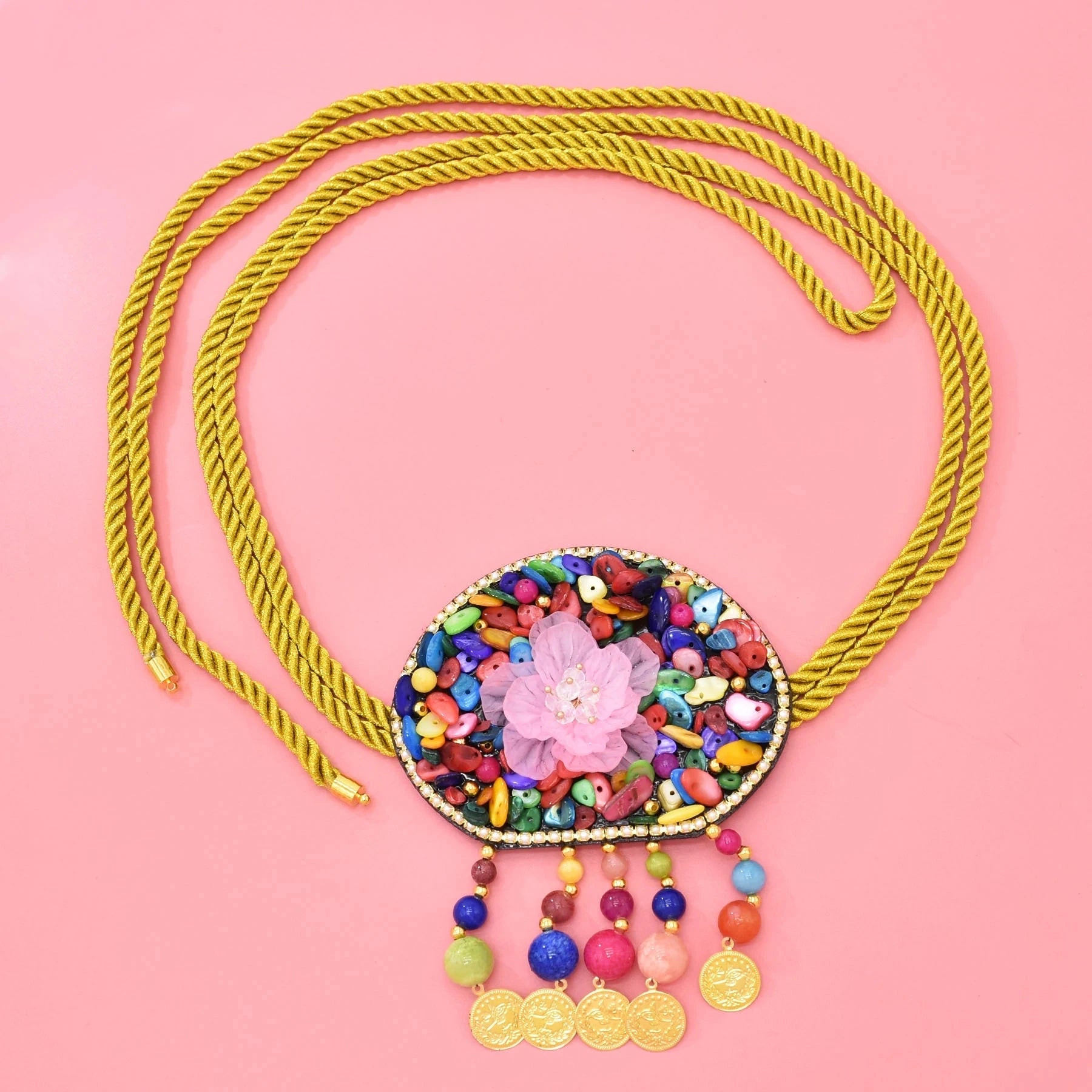 Indian Arab Metal Waist Chain Large French Coin Waist Belt Carved Flower Belly Chains Algeria Traditional Holiday Party Jewelry