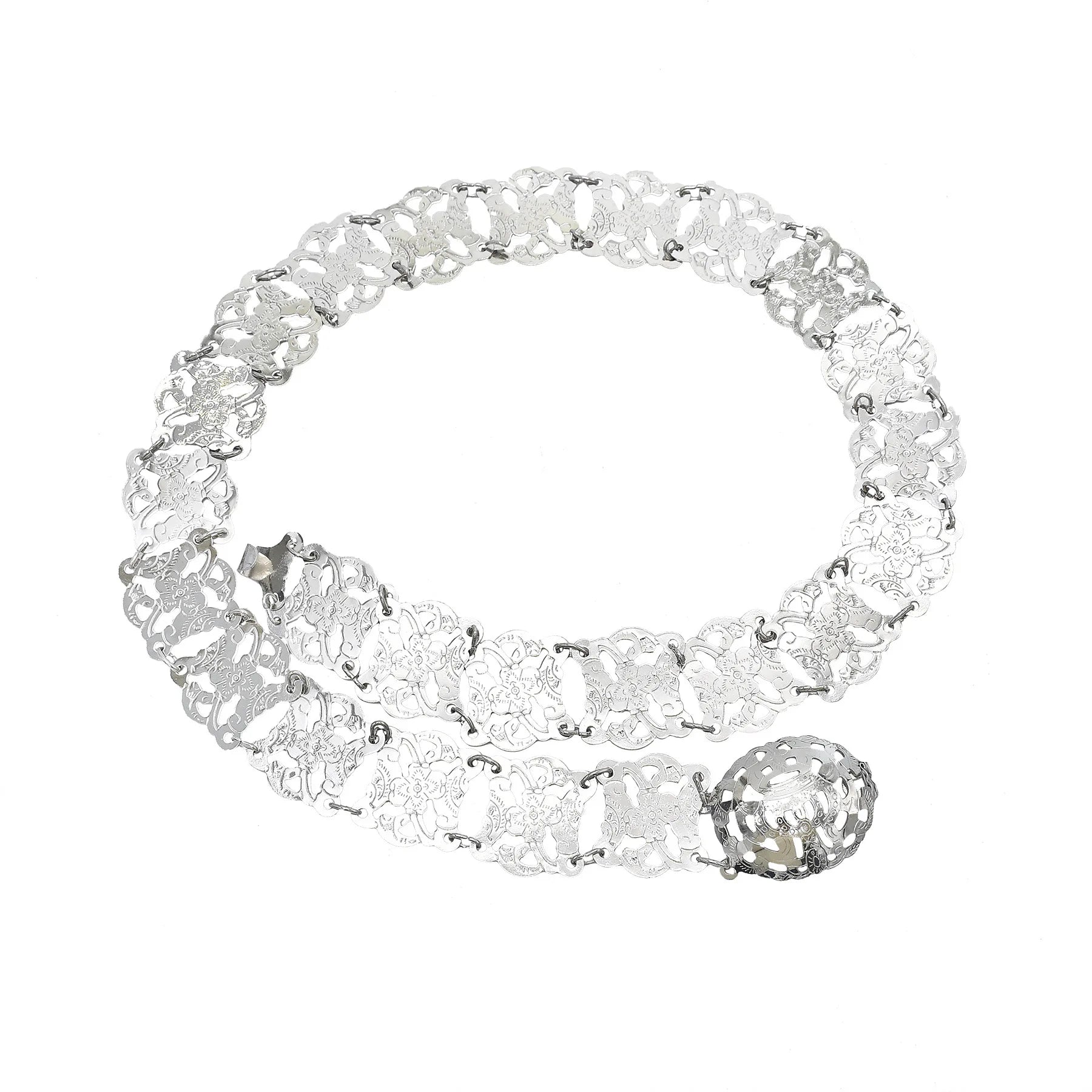 Indian Arab Metal Waist Chain Large French Coin Waist Belt Carved Flower Belly Chains Algeria Traditional Holiday Party Jewelry