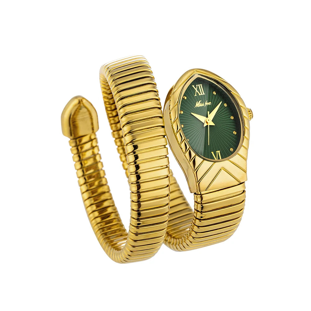 Top Brand MISSFOX Women's Watches New Quartz Snake Shape Simple Ladies Watch Fashion Unique Strap Waterproof Wristwatches