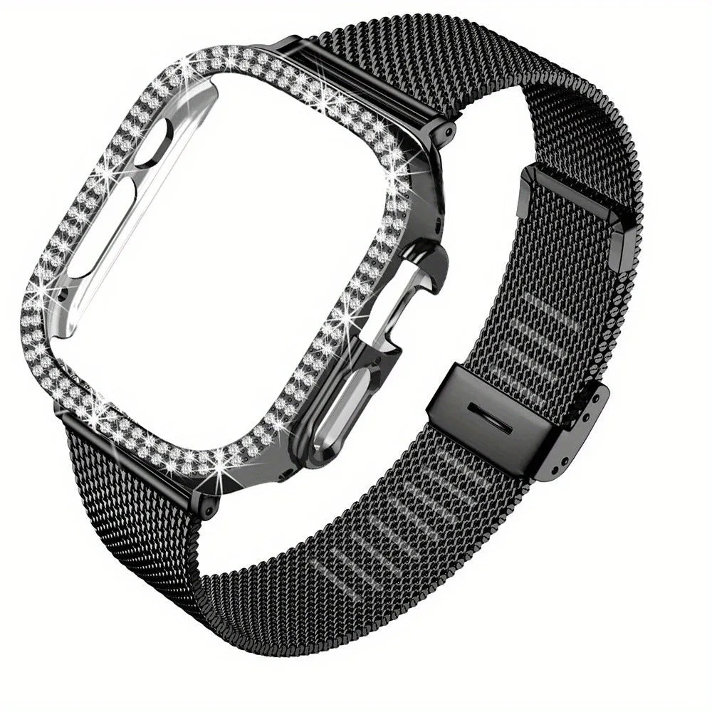 Girl Metal Strap + Case For Apple Watch Band Ultra Bracelet Wristband for iwatch Series 11 10 9 8 7 6 5 4 46mm 40 41 42mm Women