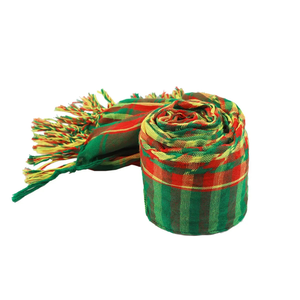 Middle East Muslim Scarf Outdoor Sports Windproof Sandproof Warm Neck Warmer Headscarf Red Yellow Green Arabic Square Scarf