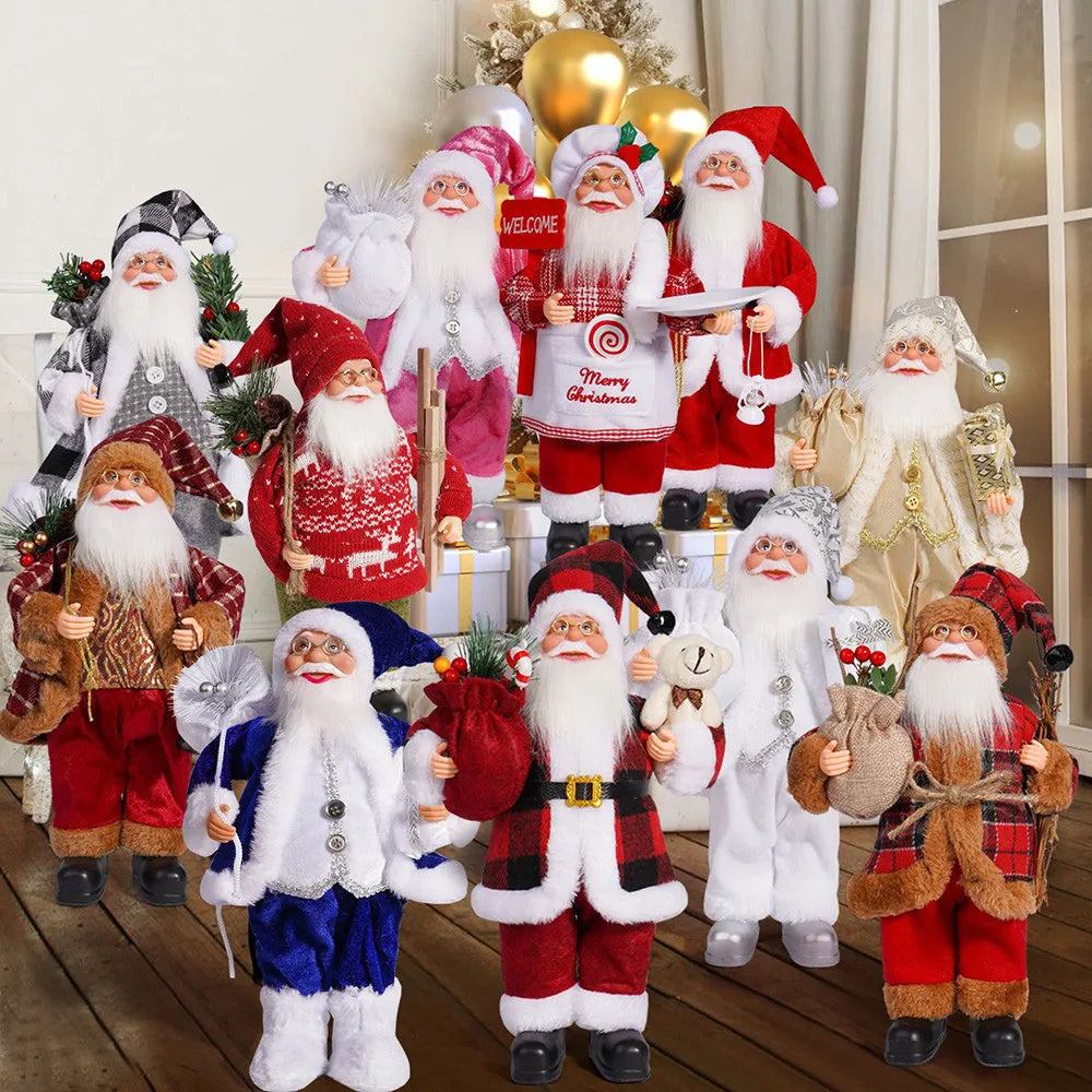 32cm Christmas 12 Inches Santa Claus Standing Posture Doll Festival Party Santa Claus Decoration Ornament