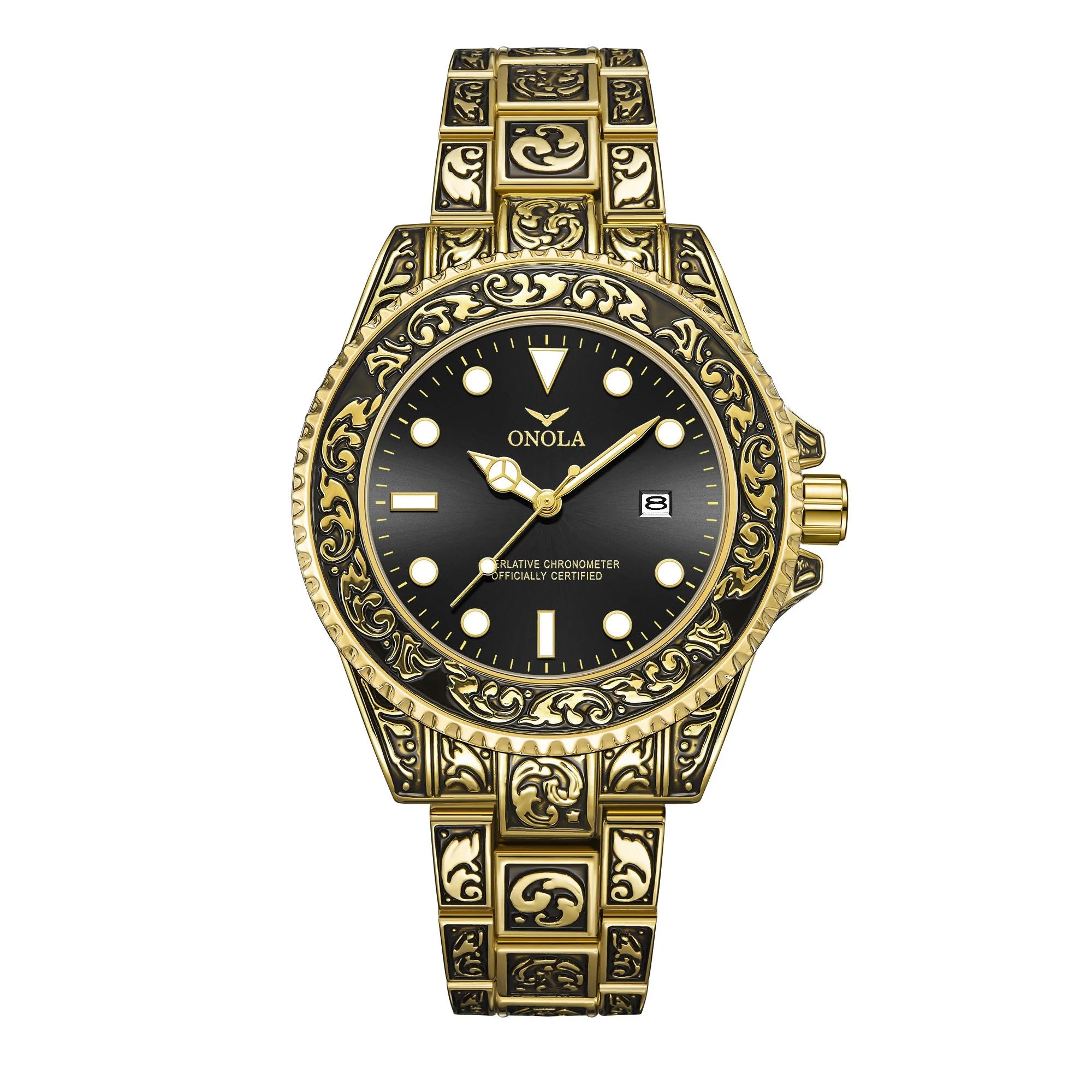 ONOLA Retro Luxury Men Watch Business Night Light Calendar Waterproof Watch Men Relogio Masculino