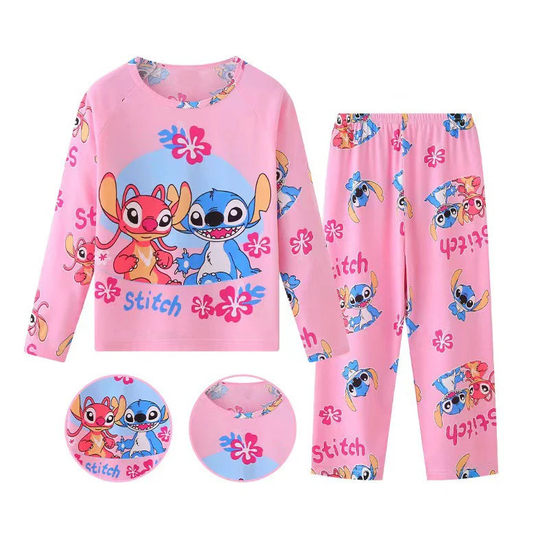New Girls Pajamas Anna Elsa Clothing Sets Kids Long Sleeve +Pant 2Piece Children Home Clothing Girl Nightgown