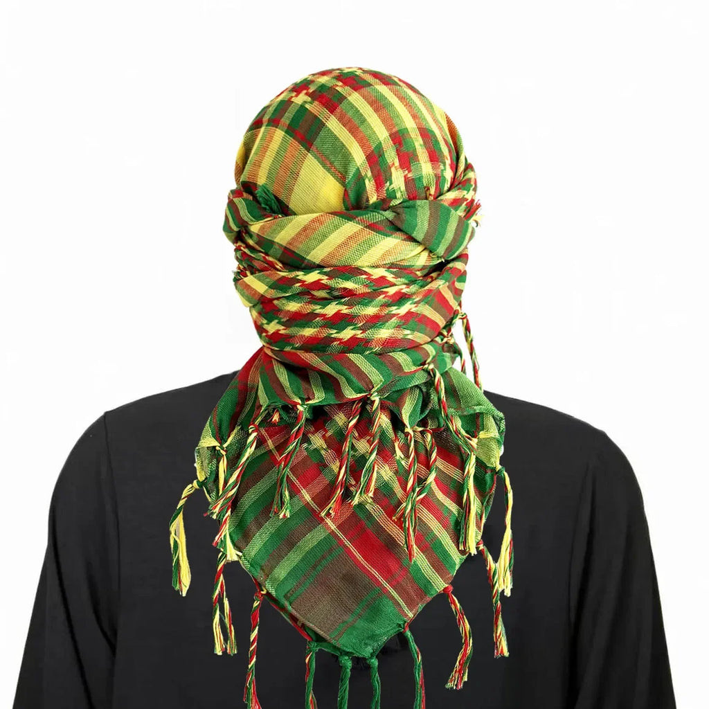 Middle East Muslim Scarf Outdoor Sports Windproof Sandproof Warm Neck Warmer Headscarf Red Yellow Green Arabic Square Scarf